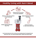 Nutri-blend Juicer, Mixer, Grinder, Smoothie Maker | Food Processor with Atta Kneader | 400W 22000 RPM 100% Full Copper Motor | SS Blades | 4 Unbreakable Jars | 2 Years Warranty | Recipe Book By Chef Sanjeev Kapoor | Red